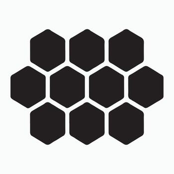 Geometric pattern of black hexagons on a white background vector
