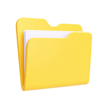 luminosa giallo cartella con bianca documenti, 3d interpretazione su trasparente sfondo png