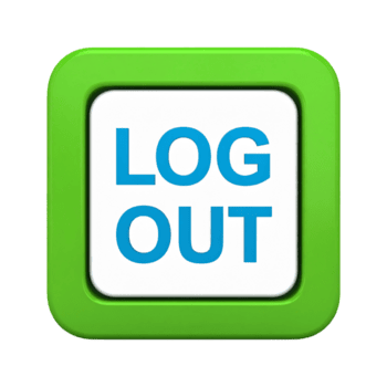 verde sair botão com luz azul texto em transparente fundo png