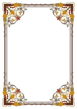 Floral decorative frame with empty space vector