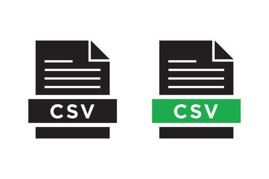 CSV file format icon illustrated in a simple and clean flat design style. vector