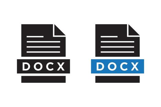 DOCX file format icon illustrated in a simple and clean flat design style. vector