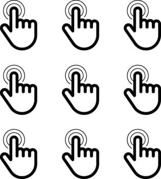 Multiple cursor icons isolated on white background illustration vector