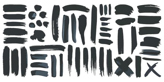 creativo cepillo golpes haz con pintar salpicaduras áspero líneas formas y texturizado artístico elementos para ilustración y antecedentes utilizar vector