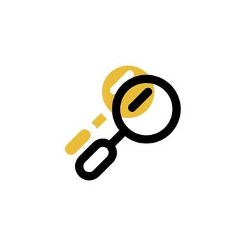 magnifying glass icon is designed with an easily recognizable shadow color scheme. This icon is suitable for a variety of visual needs, such as digital media or other graphic design projects vector
