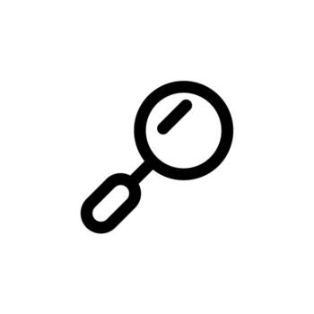 magnifying glass line icon is designed in an easily recognizable style. It's suitable for a variety of visual needs, such as digital media or other graphic design projects vector