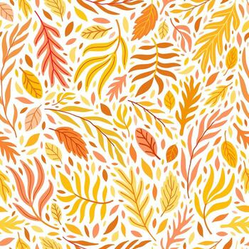 otoñal sin costura modelo desde amarillo y rojo hojas, sucursales. utilizar para tela huellas dactilares, envase papel, paquete. estacional antecedentes de planta partes. vector