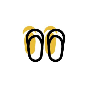 slippers icon is designed with an easily recognizable shadow color scheme. This icon is suitable for a variety of visual needs, such as digital media or other graphic design projects vector