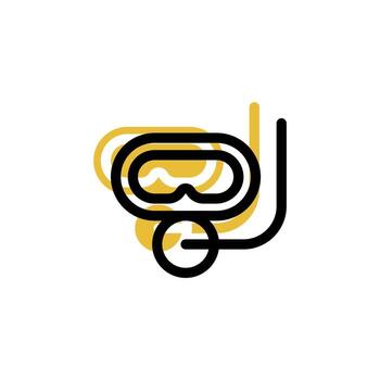 diving goggles icon is designed with an easily recognizable shadow color scheme. This icon is suitable for a variety of visual needs, such as digital media or other graphic design projects vector