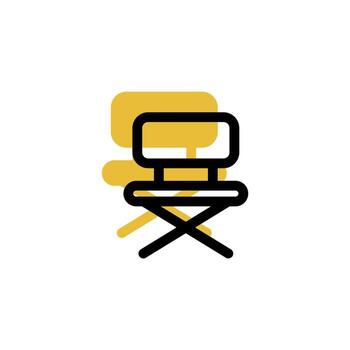 director's chair icon is designed with an easily recognizable shadow color scheme. This icon is suitable for a variety of visual needs, such as digital media or other graphic design projects vector