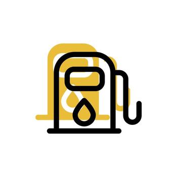 gas station icon is designed with an easily recognizable shadow color scheme. This icon is suitable for a variety of visual needs, such as digital media or other graphic design projects vector
