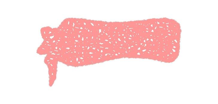 Wavy crayon scribble speech bubble appears in a soft rectangle patch. Organic label design with rough sketch style, playful tone, and textured border for versatile graphic use. vector