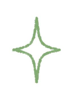 tiza contorno estrella con Chispa - chispear y Estallar icono. llamarada elemento y petardo símbolo traer brillar centelleo a el festivo modelo. negrita verde Estallar para celebracion o fiesta conceptos. vector