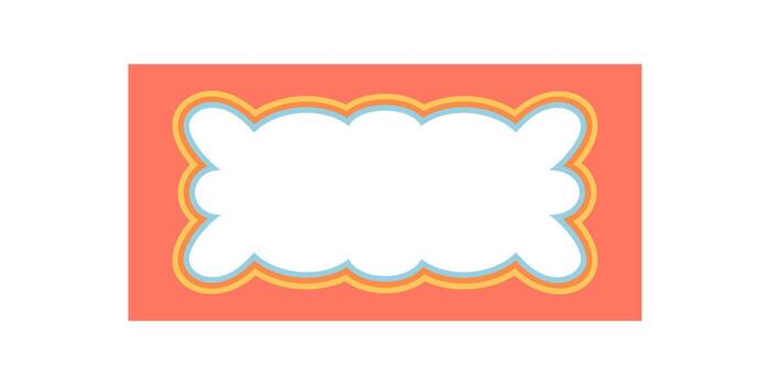 Groovy rectangle with retro bubble border frame. Abstract wavy design with y2k cartoon background. Graphic element adds cool style in modern and trendy formats for creative use. vector