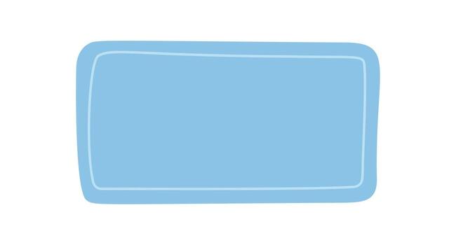 mano dibujado azul orgánico rectángulo forma con un fluido forma. gota etiqueta y bandera marco para texto. suave azul antecedentes como un moderno resumen elemento en sencillo visual modelo. vector