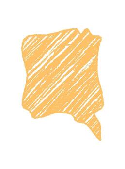 ondulado naranja lápiz de color Escribiendo habla burbuja tiene orgánico bosquejo estilo y diagonal mensaje forma. esta burbuja usos Escribiendo y bosquejo a crear un a mano orgánico mirar. gráfico para resumen mensaje vector