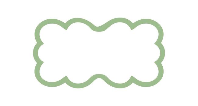 Groovy retro scallop outline rectangle frame forms a unique bubble border. Abstract y2k shape element with a playful line, perfect as stylish background or creative border in modern design. vector