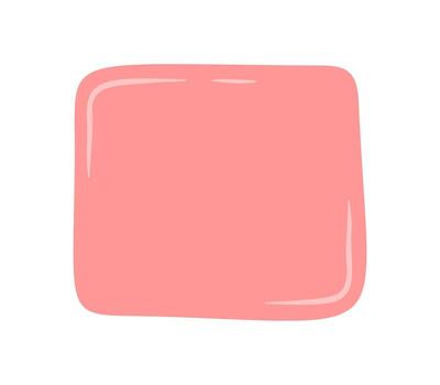 mano dibujado rosado cuadrado marco con orgánico gota formar crea un moderno insignia. esta resumen parche garabatear sirve como un creativo caja de texto o citar rectángulo y brillante antecedentes para diseño conceptos. vector