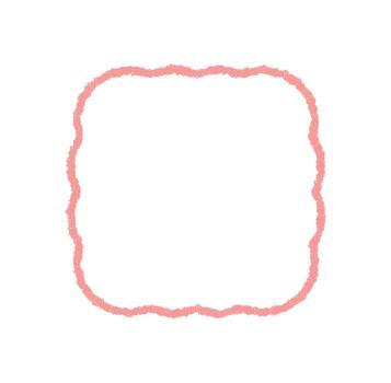 Groovy crayon wavy rectangle chalk frame with retro outline. Playful sketch border in background shape, creative and cool accent. Contemporary graphic in y2k style, artistic for trendy vector