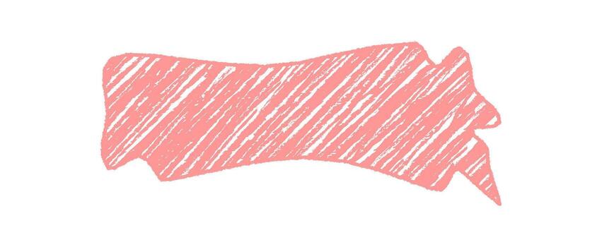 Diagonal chalk squiggle with speech bubble shape and empty box appearance forms an organic banner. Scribble graphic element in sketch style, perfect for creative text, message card or modern abstract vector