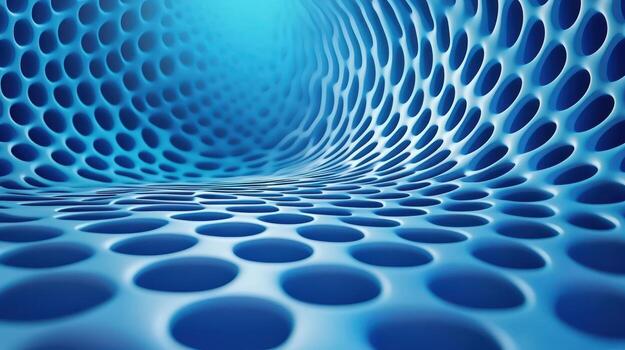 Abstract Blue Porous Structure 3D Rendering photo