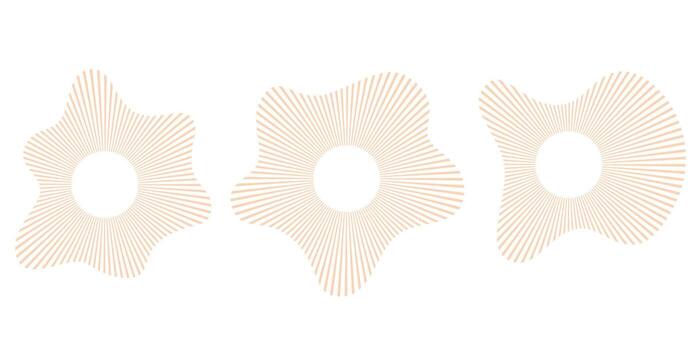 redondo onda íconos recopilación. roto concéntrico círculos con ola efecto representando sonido señal, radio eco, altavoz derrotar, Radar vibración, volumen y circular audio tecnología. vector