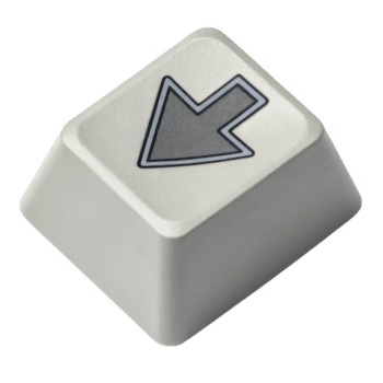 soltero blanco computadora teclado llave con un izquierda flecha símbolo aislado en transparente antecedentes png