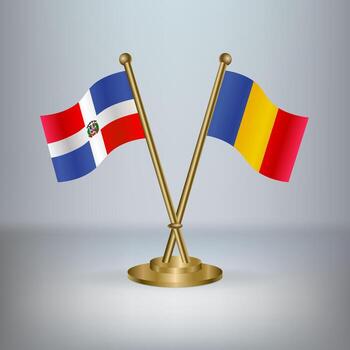 Dominican Republic and Chad table flag relation, with gradient background vector