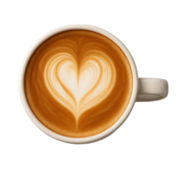 taza de latté café con en forma de corazon espuma Arte transparente antecedentes png