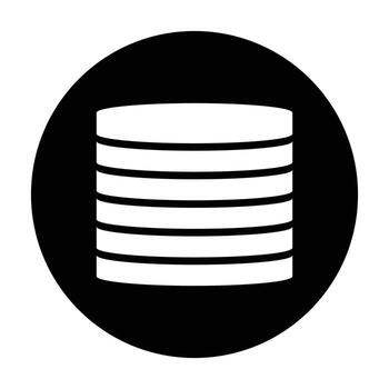 Flat Database Icon in Circle vector