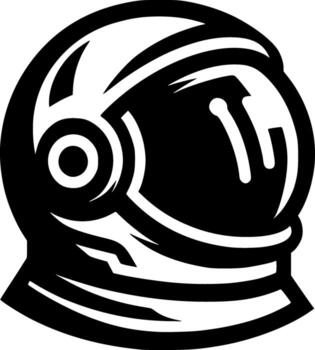 incompleto cósmico emblema de astronauta casco lado ver vector
