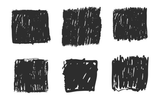 Grunge ink rectangle and square paint border with rough edges. Text box, sketch dirty line, splash. Scribble frame cadre textured. vector