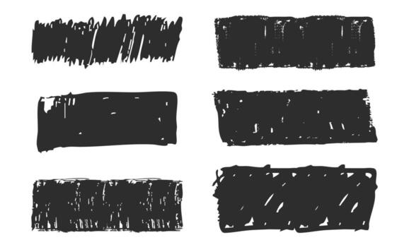 Grunge ink rectangle and square paint border rough edges. Text box, sketch dirty line, splash. Scribble frame cadre textured vector