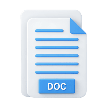 3d documento ícone com doc rótulo isolado em transparente fundo png