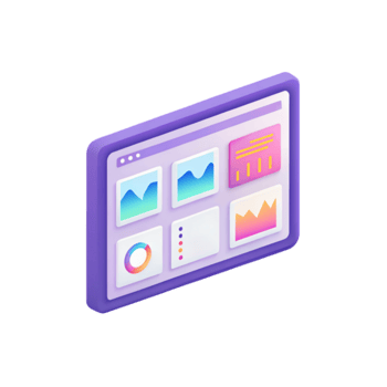 uma colorida isométrico ilustração do uma digital painel de controle interface com gráficos e gráficos isolado em uma transparente fundo. png