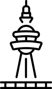 An outline style icon depicting cn tower vector