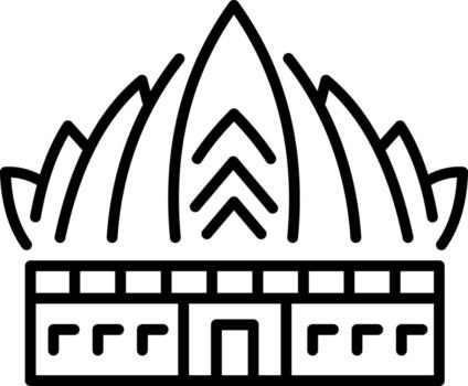A linear style icon representing lotus building vector