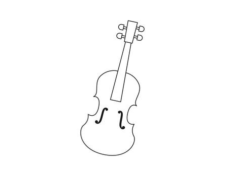 Violin. A musical string instrument for a website, post, banner. Linear drawing vector