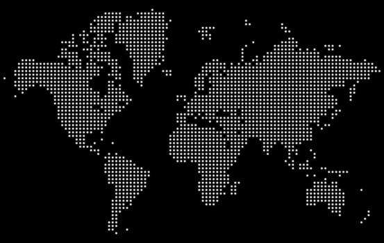 moderno punteado mundo mapa emplumado país Perímetro. explorar el globo con esta resumen punteado mundo mapa. un diseño mezcla global cartografía y moderno minimalismo para digital o impresión usar. vector