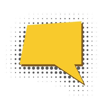 Yellow conversational dialog box in halftone style vector