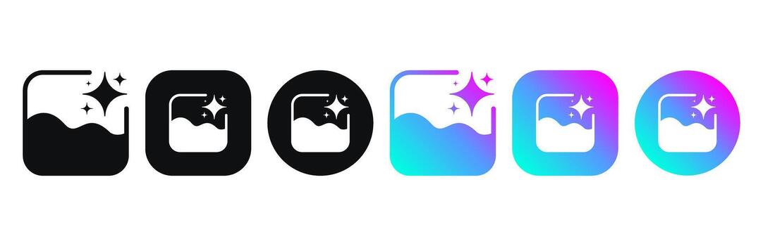 Artificial intelligence AI modern logo icons for a generative application and online website illustration vector