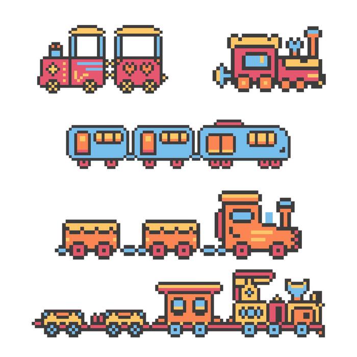 Pixel Train Vector Art, Icons, and Graphics for Free Download