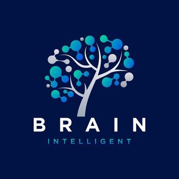 Brain and tree combination illustration vector