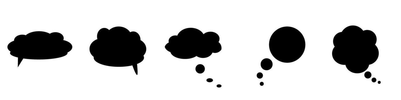 Collection speech bubbles, clouds, baloons. Talking, speaking, chatting, screaming, laughing, thinking, dreaming bubbles. Modern motion design shapes with rounded edges. vector
