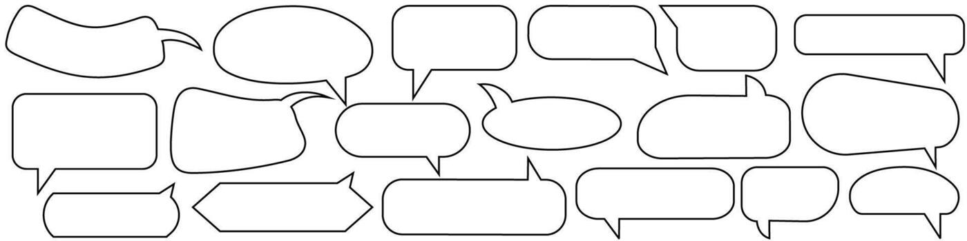 Set of flat style speech bubbles, clouds, baloons. Talking, speaking, chatting, screaming, laughing, thinking, dreaming bubbles. Modern motion design shapes with rounded edges. vector