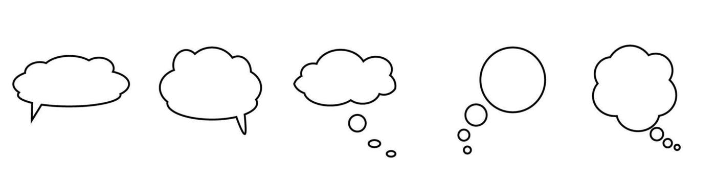 Set speech bubbles, clouds, baloons. Talking, speaking, chatting, screaming, laughing, thinking, dreaming bubbles. Design for web. vector