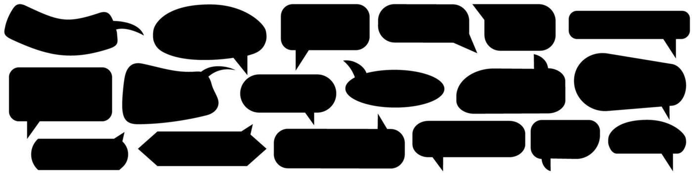 Collection of flat style speech bubbles, clouds, baloons. Talking, speaking, chatting, screaming, laughing, thinking, dreaming bubbles. Modern motion design shapes with rounded edges. vector