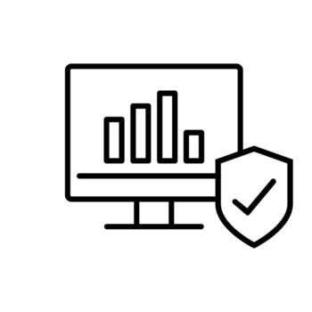 Data analysis icon. Outline data analysis icon for web design isolated on white background vector