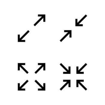 Expand and collapse arrow icon. Maximize and minimize screen symbol vector