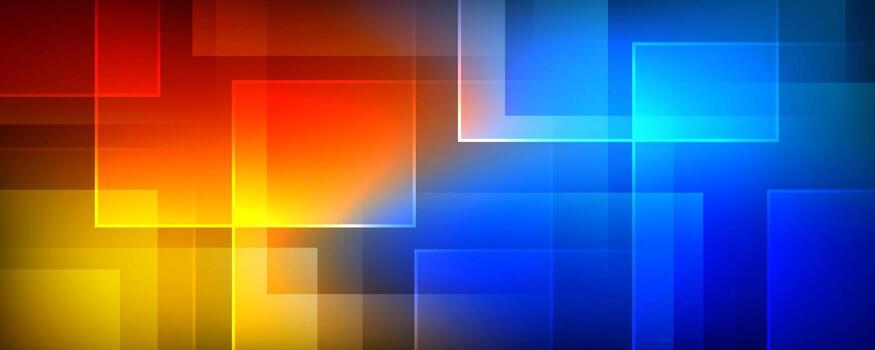 3D colorful abstract background overlap layer on bright space with glowing squares effect decoration. Modern graphic design element cutout style concept for web, art, flyer, card, or brochure cover vector